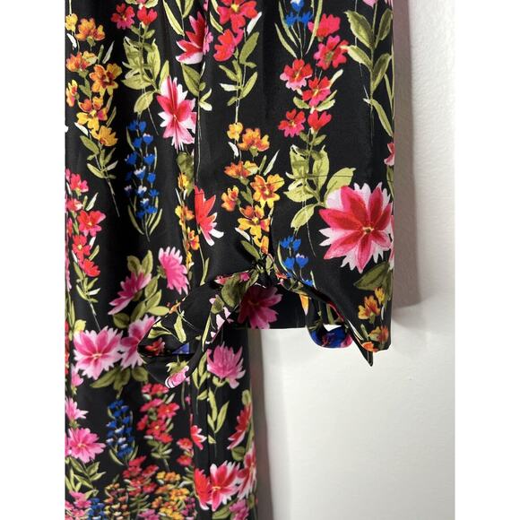 Off The Shoulder Floral short Mini Shift Dress Vince Camuto‎ Bows Romantic Sz 4 - Picture 4 of 10